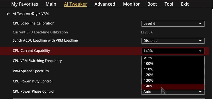 cpu current capability