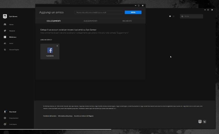 aggiungi amici a epic games launcher