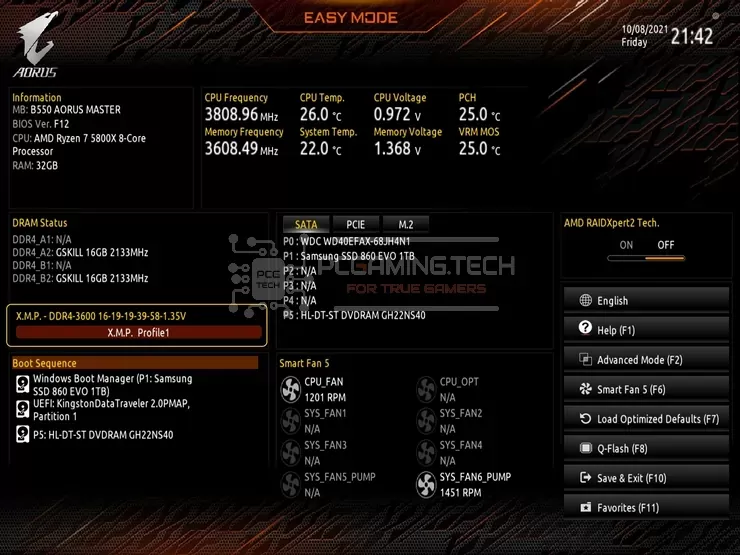 attivare xmp bios gigabyte easy mode