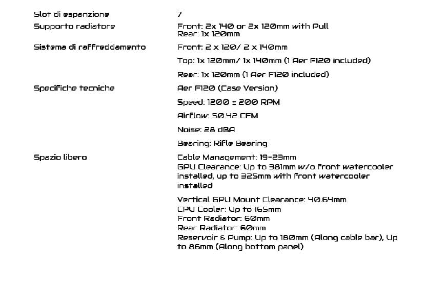 dati tecnici case nzxt h510i parte 2