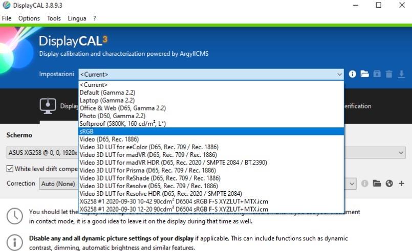 displaycal_scelta_profilo