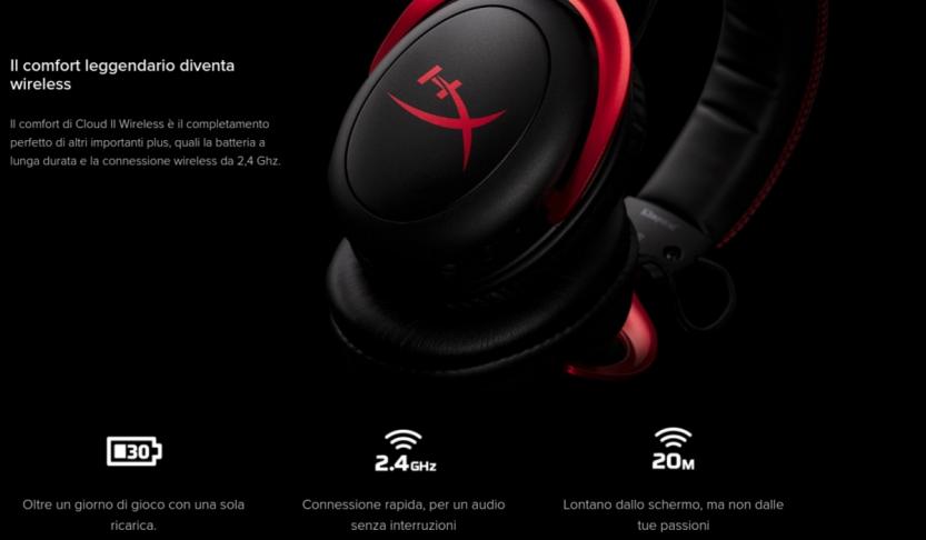 HYPERX - Cuffie PC CLOUD II-Nero e Rosso