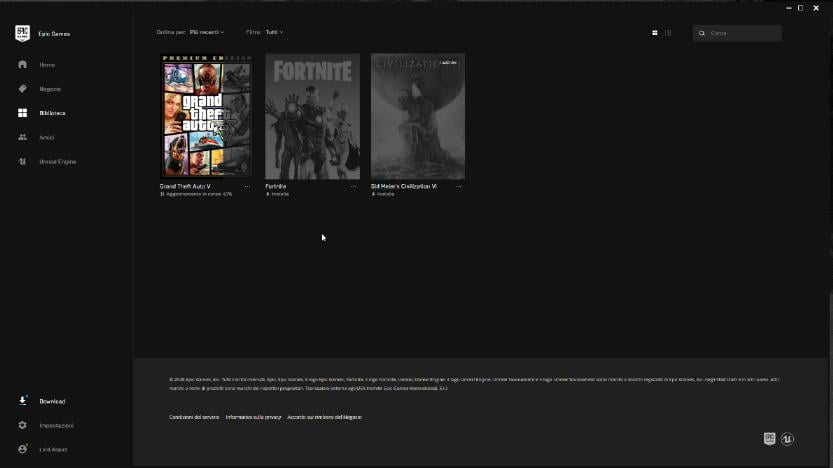 lobby epicgames lista giochi