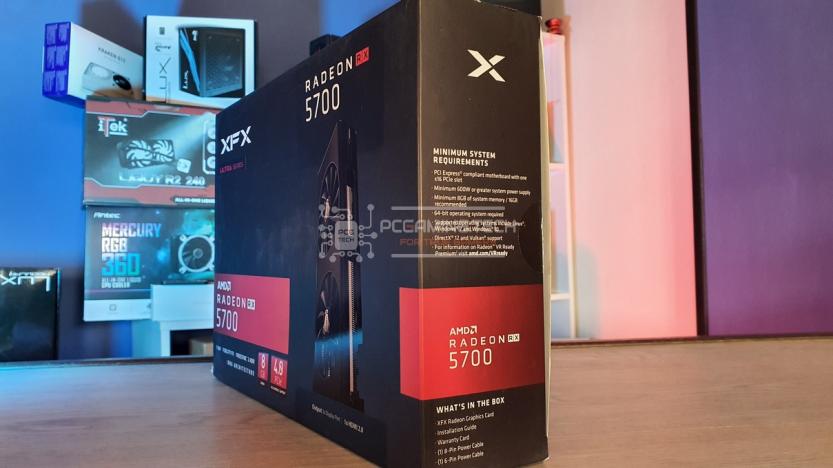 XFX RX 5700 DD ULTRA lato destro confezione