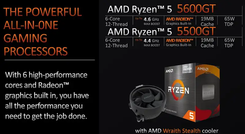 Ryzen 5500GT e 5600GT specifiche CES