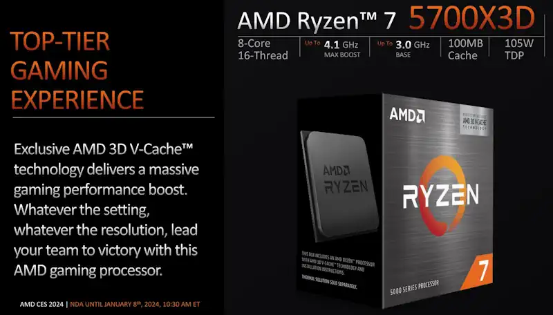 Ryzen 7 5700x3d spec ces