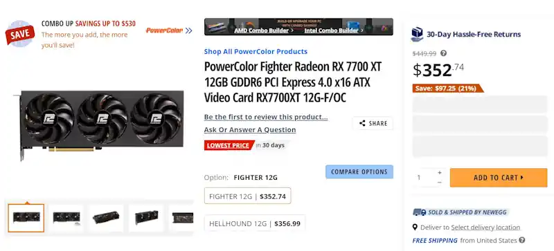 powercolor rx7700xt fighter prezzo