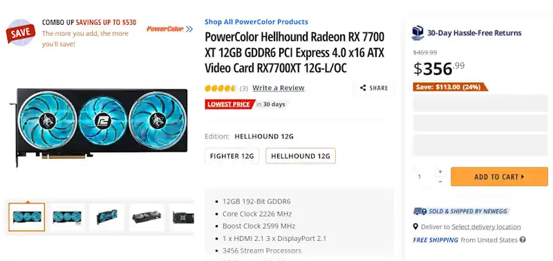 powercolor rx7700xt hellhound prezzo