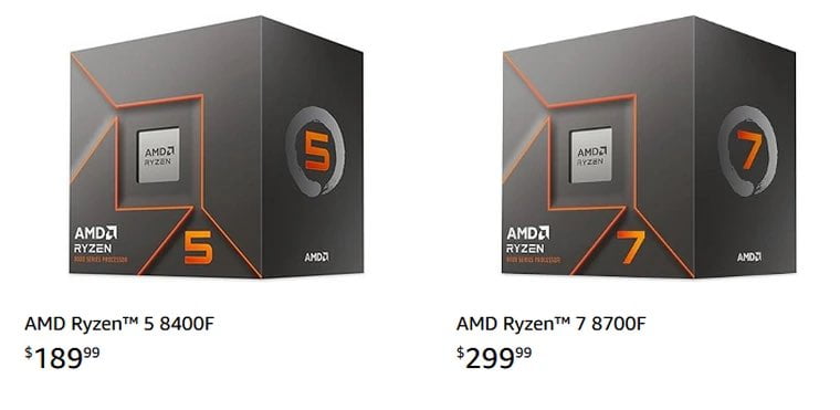 prezzo amd ryzen 7 8700f e amd ryzen 5 8400f