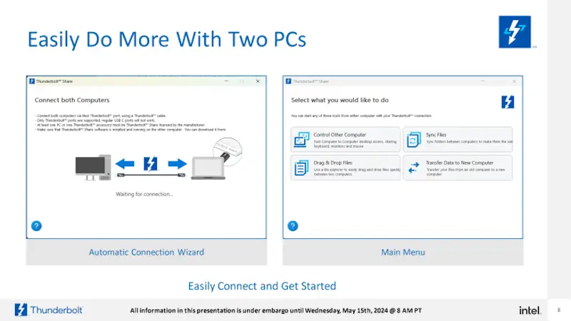 intel thunderbolt share come connettere due computer