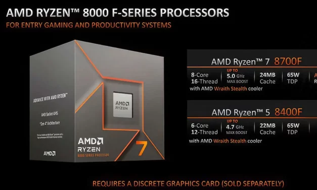 Ryzen 8000F senza scheda video integrata in uscita domani: Ryzen 7 8700F e Ryzen 5 8400F