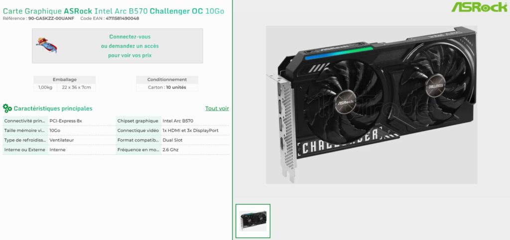 ASRock Challenger Arc-B570 1fotrade specs