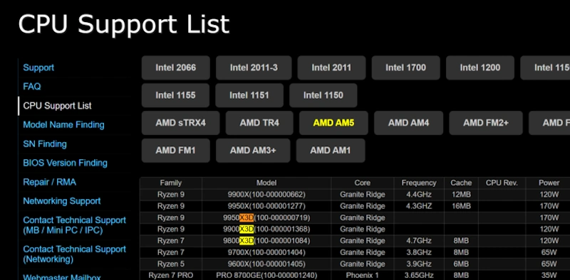 asrock cpu support